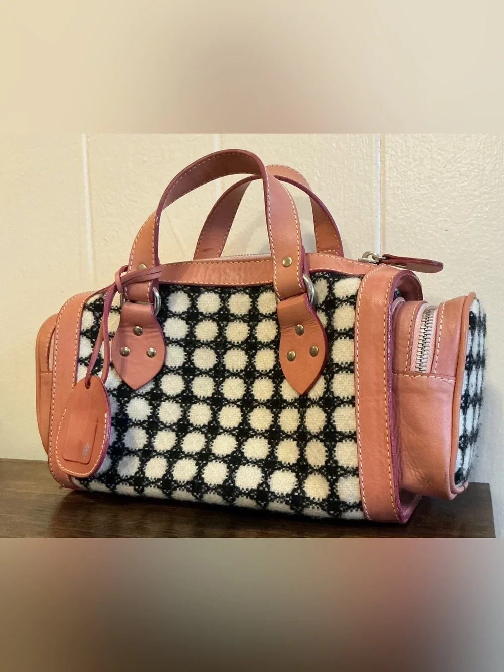 A Rare Vintage Pringle Of Scotland Wool Plaid Handbag Bag